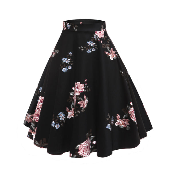 European and American Retro Printing Large Size Women's Skirt Tutu Skirt Women's Skirts 