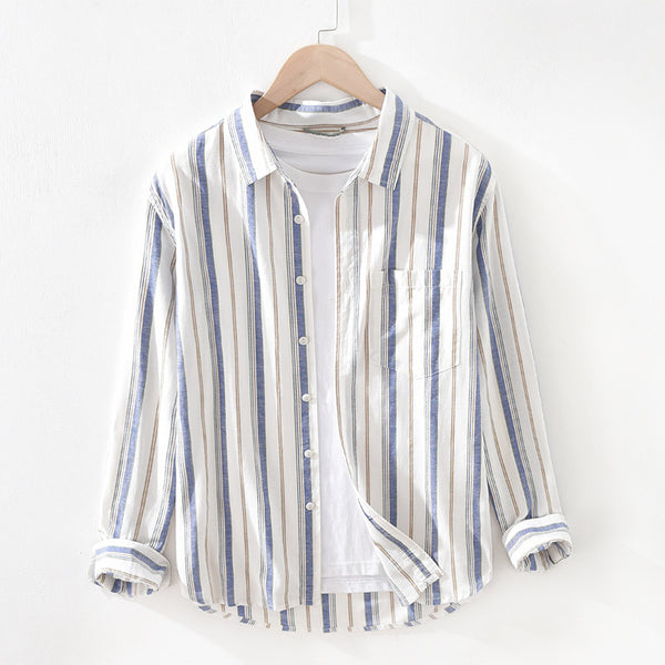 Striped cotton linen shirt