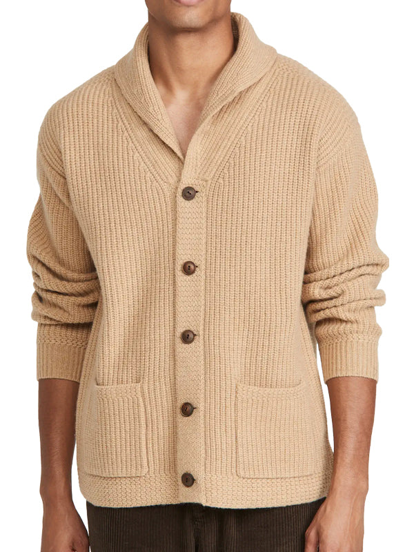 Lapel thickened cardigan