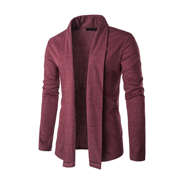 Solid color buttonless cardigan