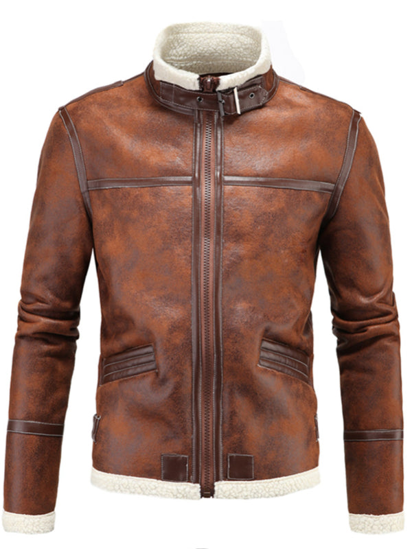 Thickened leather jacket