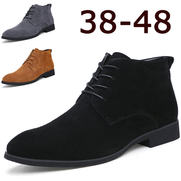 Trendy Men's Boots British Men's Shoes Pointed Leather Boots Korean Version Casual Boots Large Size Men's Martin Boots