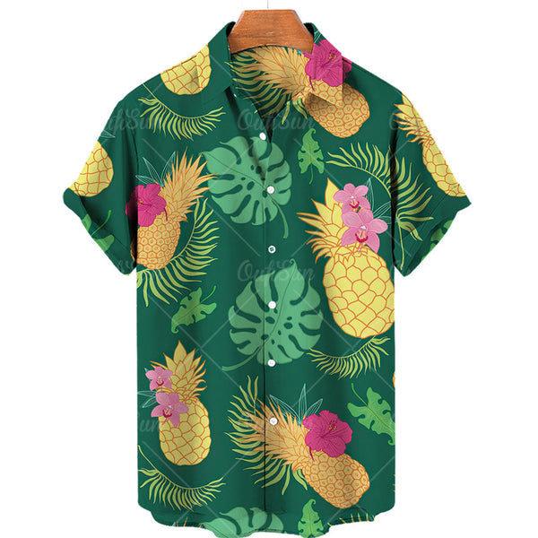 Leisure fruit print Hawaiian shirt