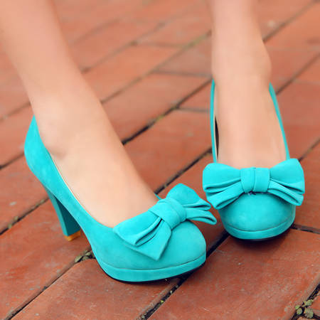 Fashion Mature Women's Shoes High Quality Solid Color Bow High Heels