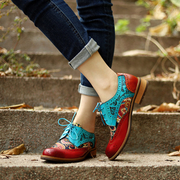 College Style Autumn and Winter New Casual Retro Ethnic Style Brock Single Shoes Leather Shoes