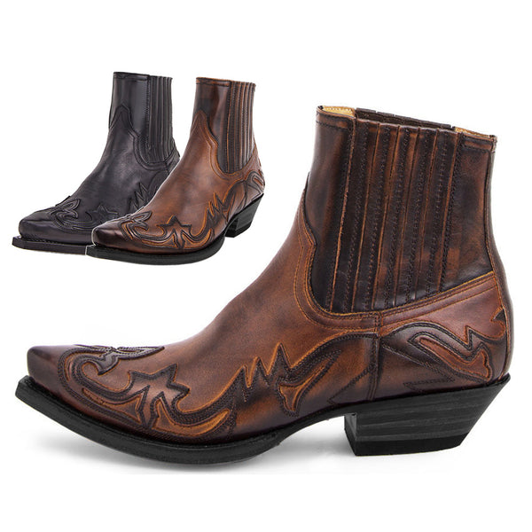 Hand Polished Martin Shoes Men's Western Cowboy Boots Neutral Men's Leather Boots