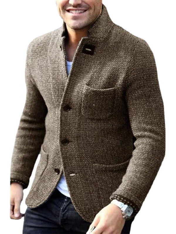 Suit collar pocket sweater