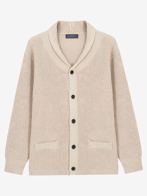 Lapel thickened cardigan