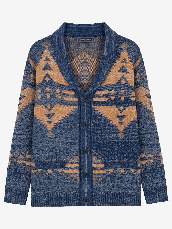 Jacquard thickened cardigan